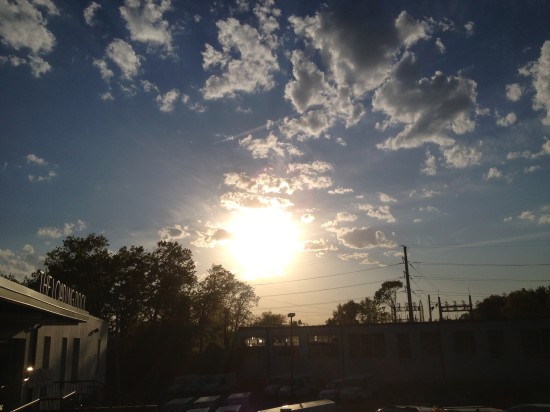 bright sun late day