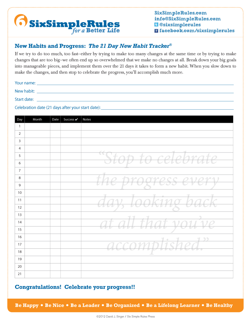 Read more about the article Download the “21-Day Habit Tracker” worksheet